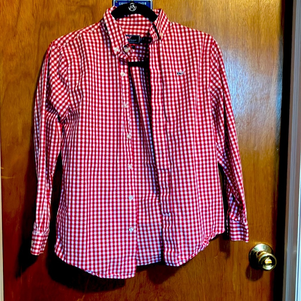 Red Checkered Vineyard Vines Shirt